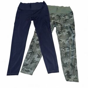 GAPFIT High Rise Capri Leggings Sculpt Revolution Size Large Camo Navy X 2 LOT